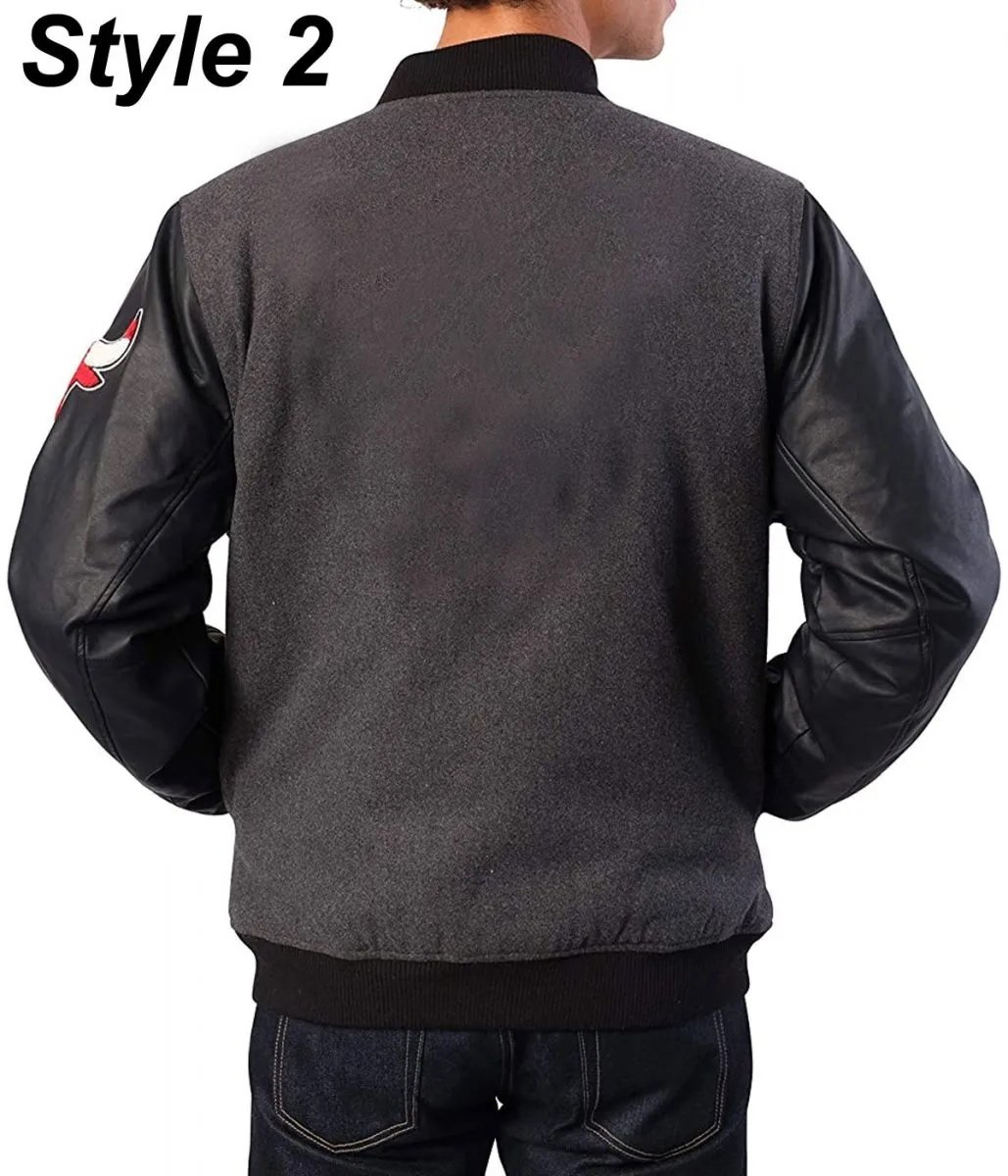 Varsity Bulls Black and Grey Jacket