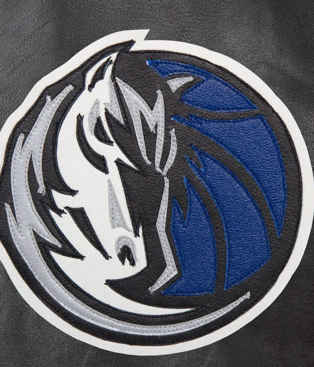 Varsity Dallas Mavericks Black Leather Jacket