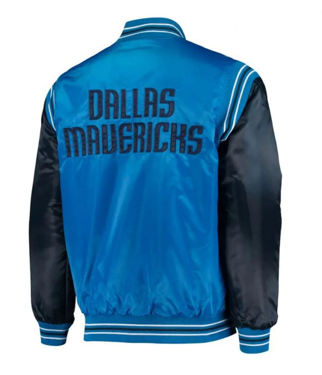 Varsity Dallas Mavericks Blue Satin Jacket