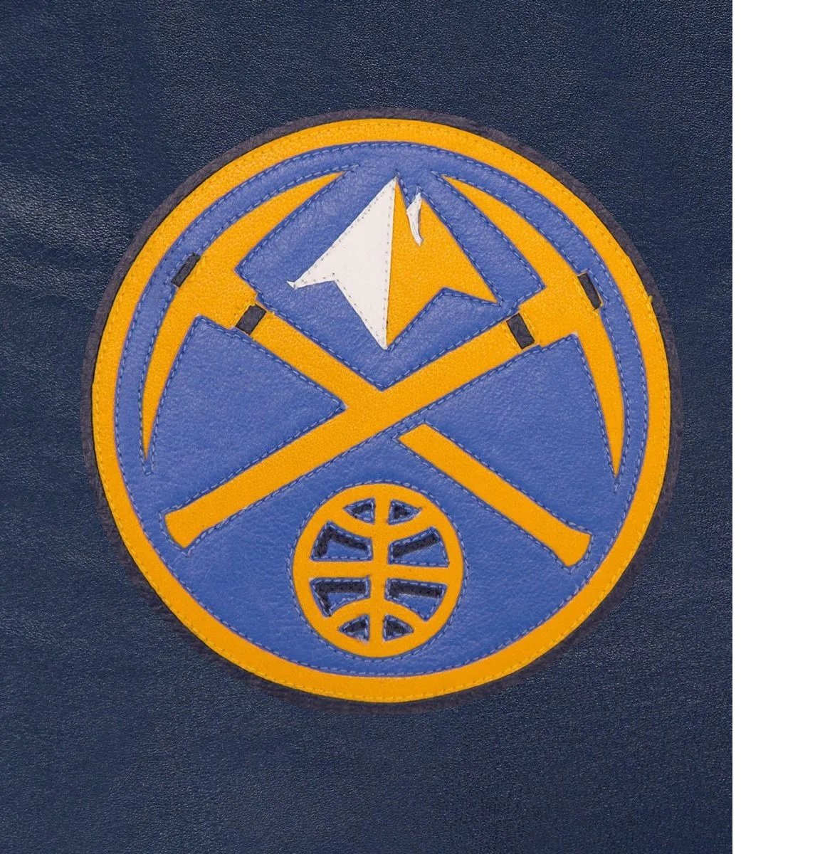 Varsity Denver Nuggets Navy Blue Leather Jacket