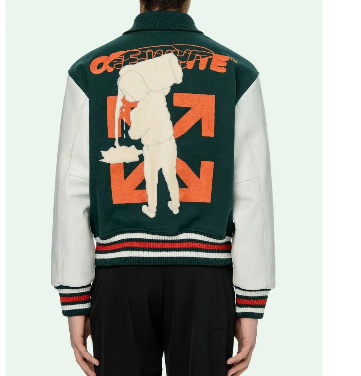 Varsity Green and White Letterman Jacket