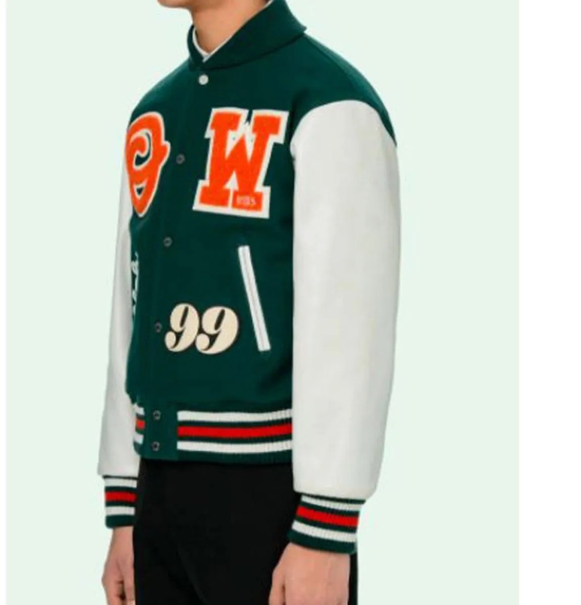 Varsity Green and White Letterman Jacket