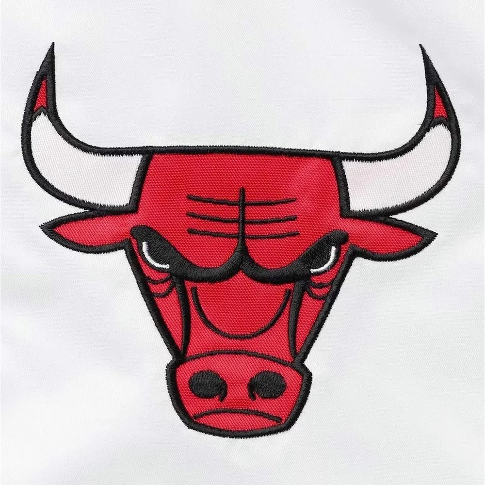 White,ed Chicago Bulls Renegade Varsity Satin Jacket