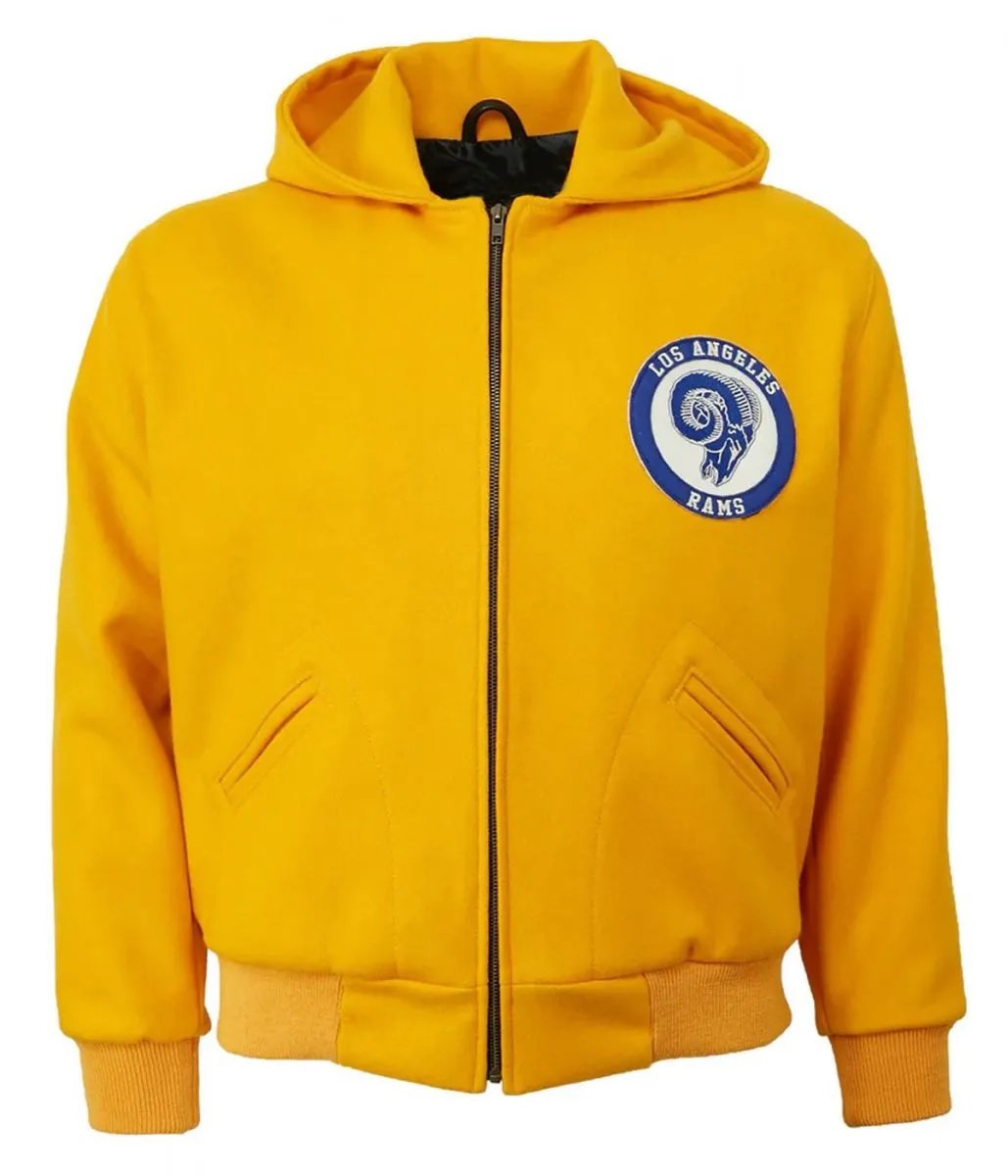 1950 Los Angeles Rams Yellow Wool Hooded Jacket