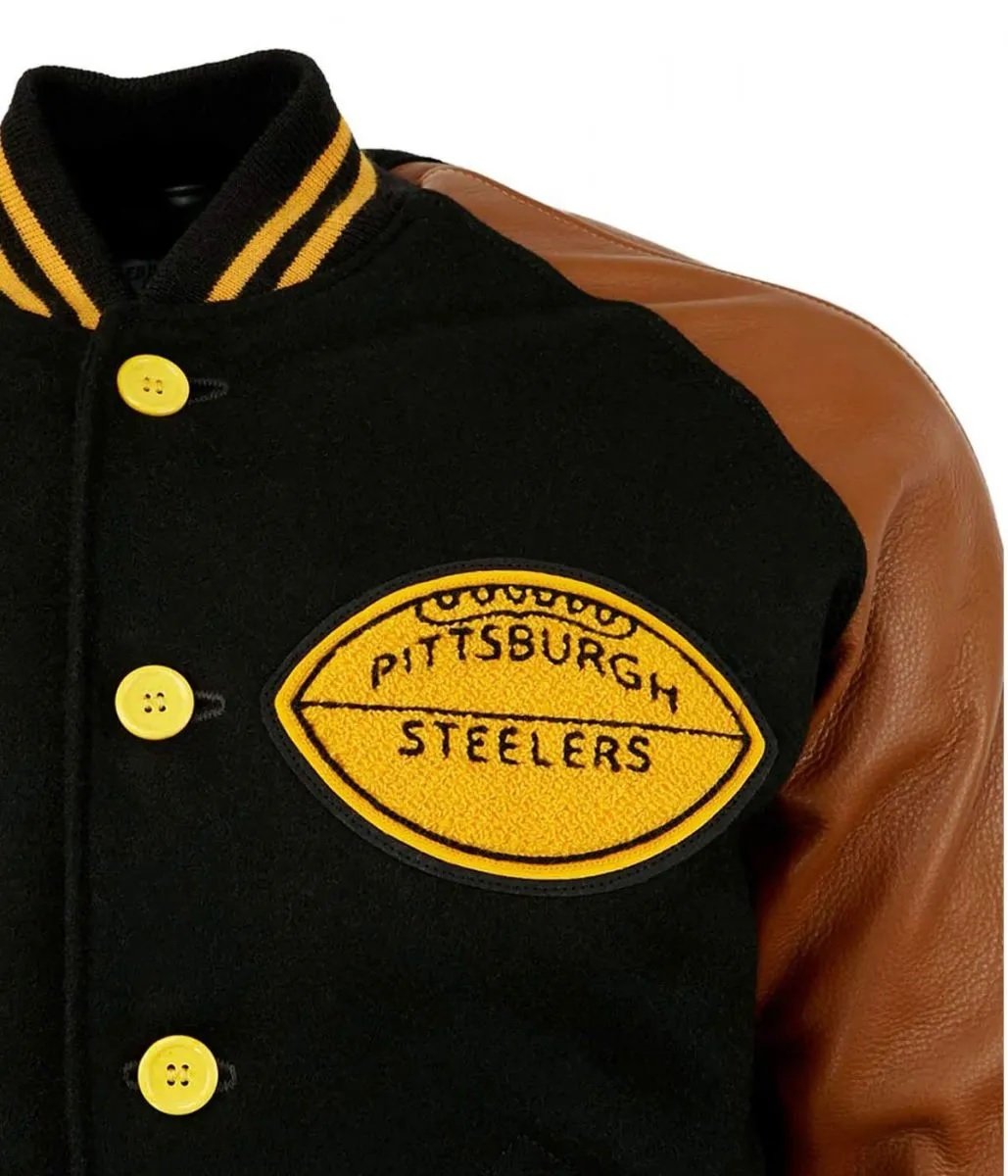 1955 Pittsburgh Steelers Varsity Brown and Black Jacket