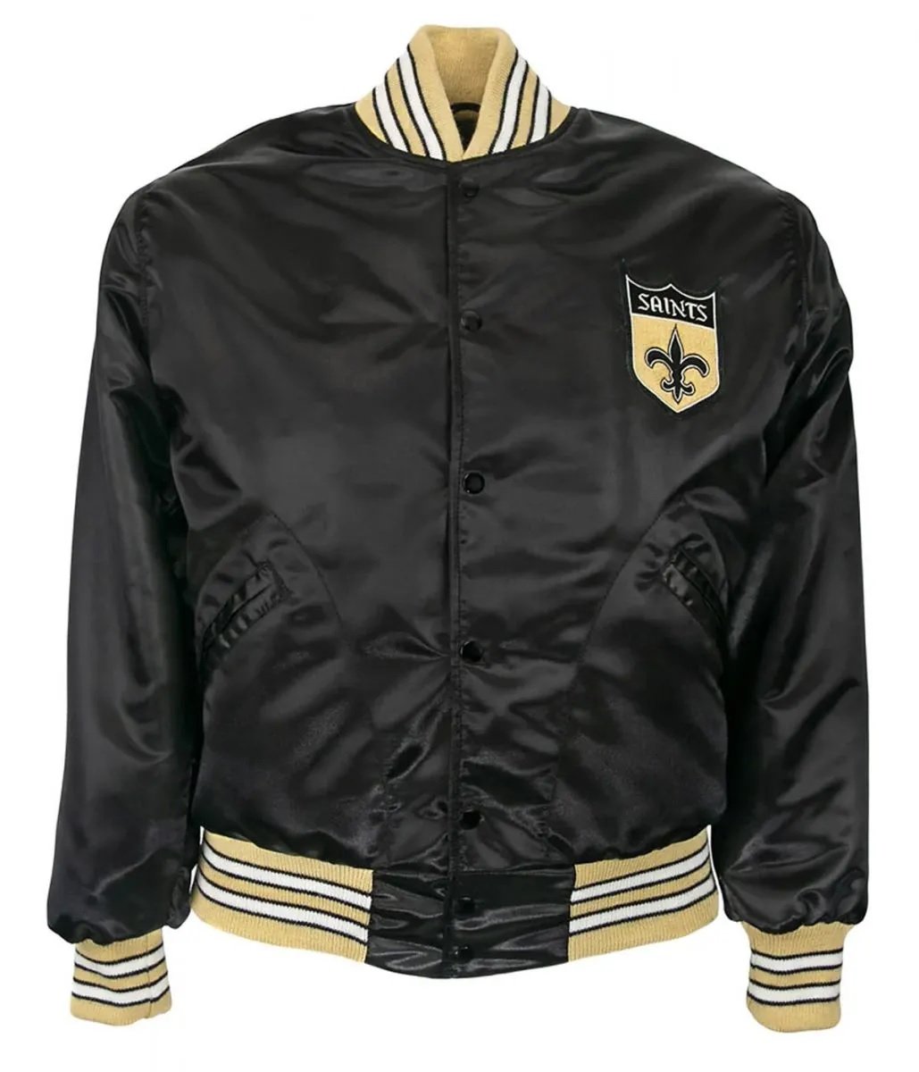 1968 New Orleans Saints Satin Black Jacket