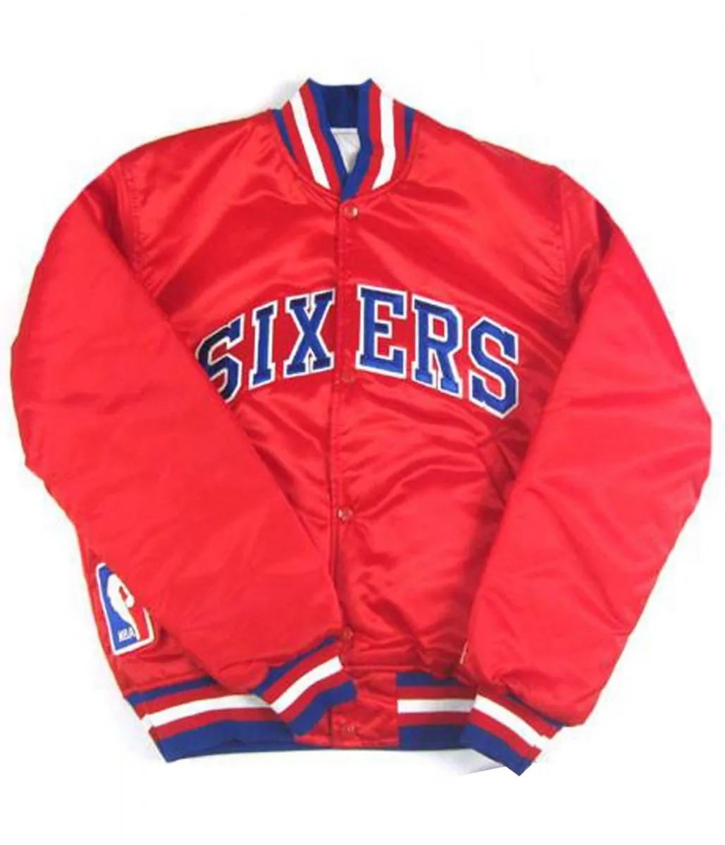 76ers Philadelphia Sixers Vintage Red Jacket