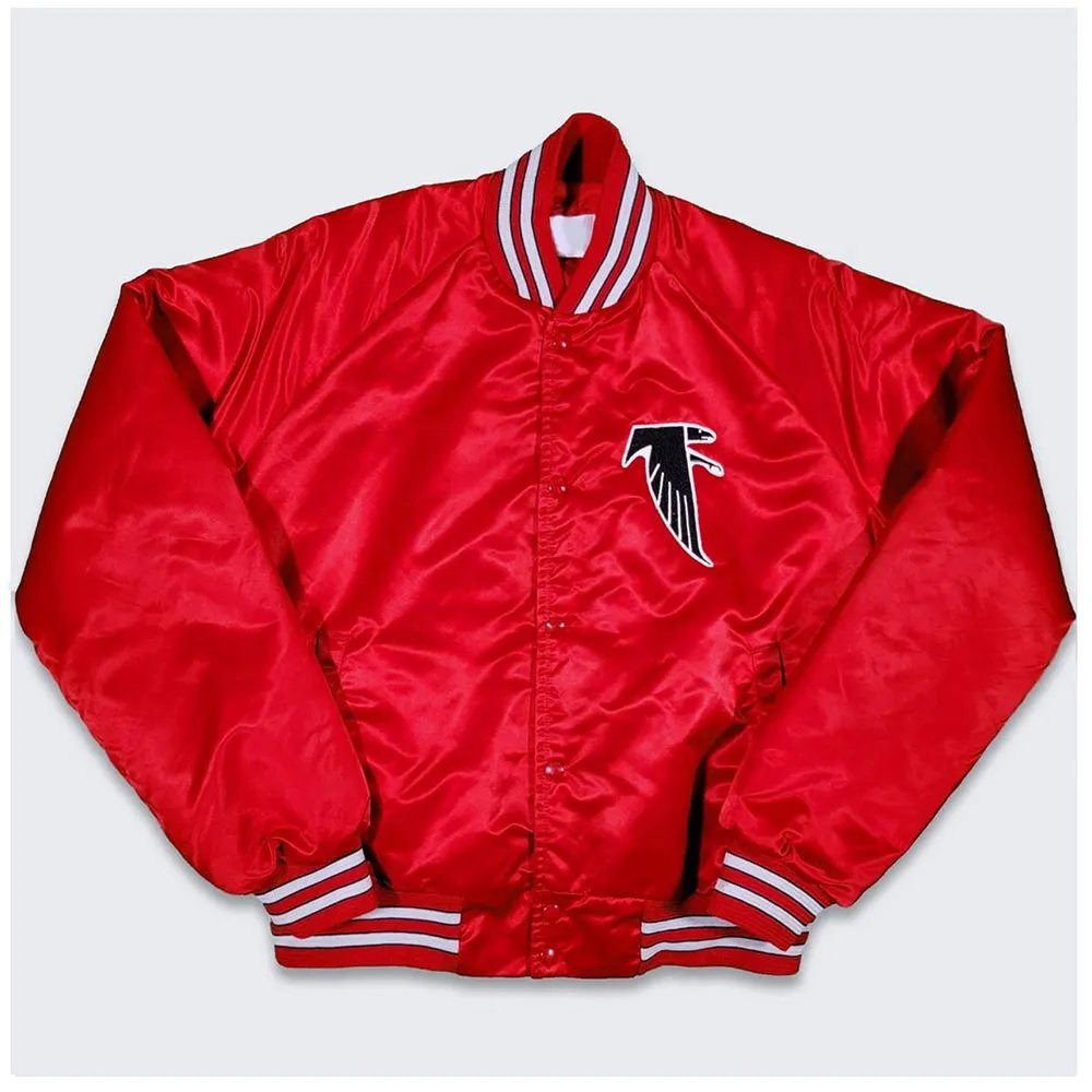 80’s Atlanta Falcons Red Bomber Satin Jacket