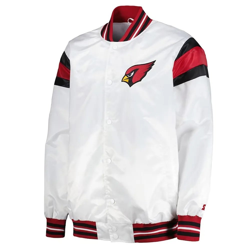 Arizona Cardinals Midweight White Satin Jacket