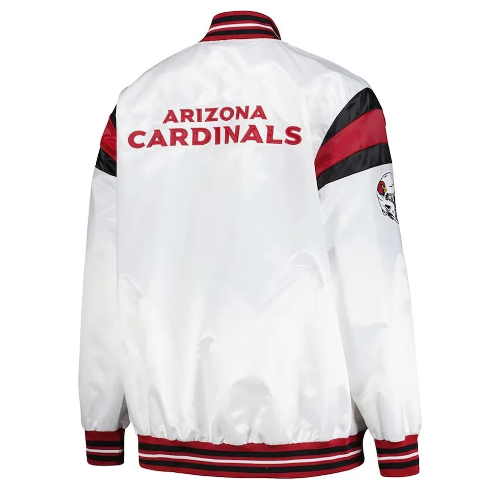 Arizona Cardinals Midweight White Satin Jacket