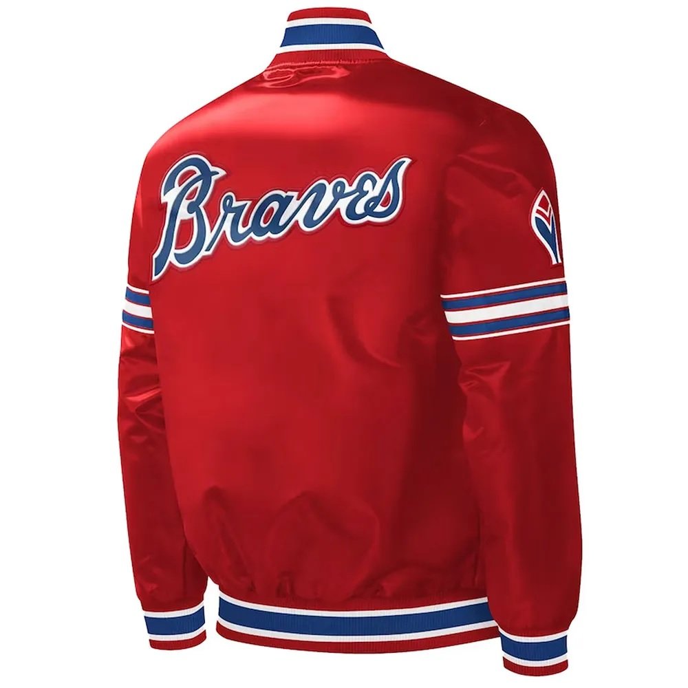 Atlanta Braves Slider Red Varsity Satin Jacket