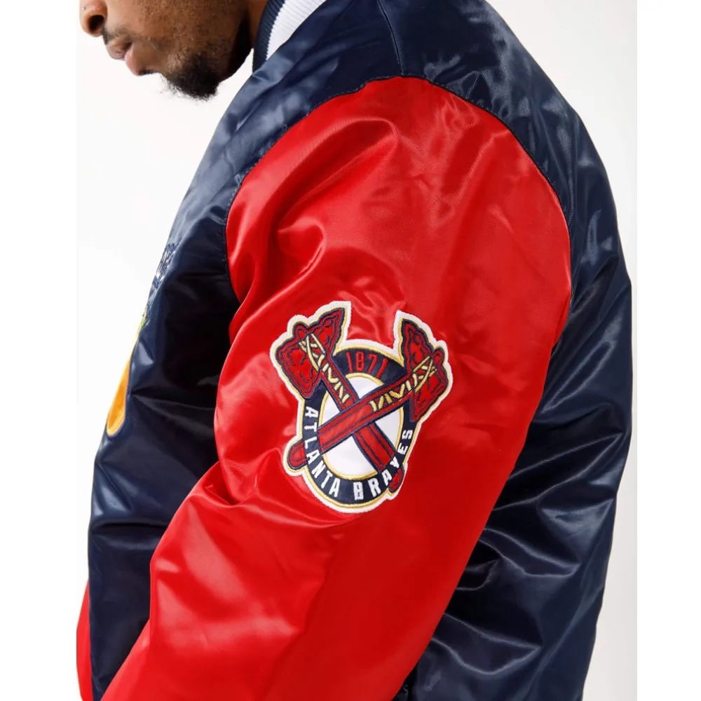 Atlanta Braves Starter Red and Blue Satin Jacket