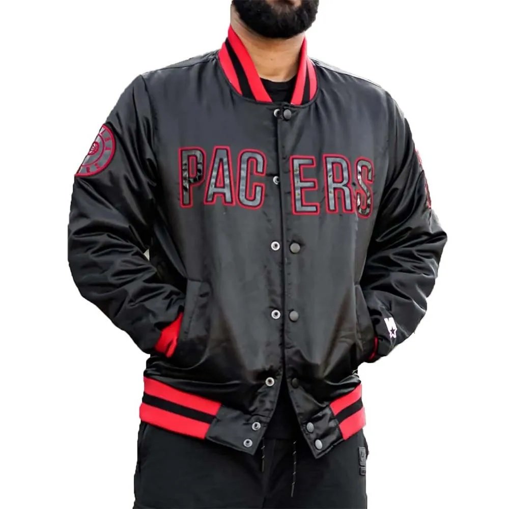 Black Indiana Pacers Satin Jacket