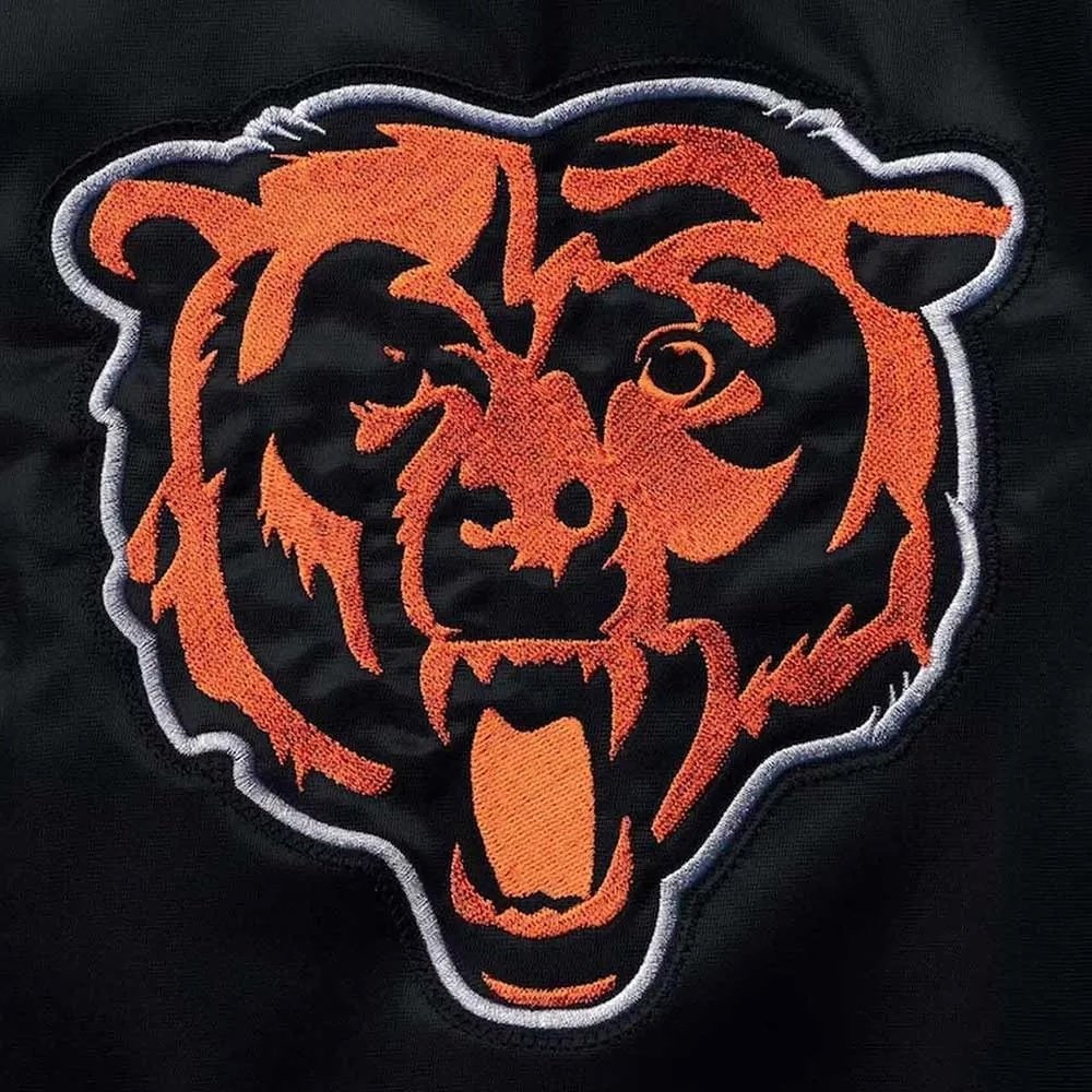 Black The Diamond Chicago Bears Retro Satin Jacket