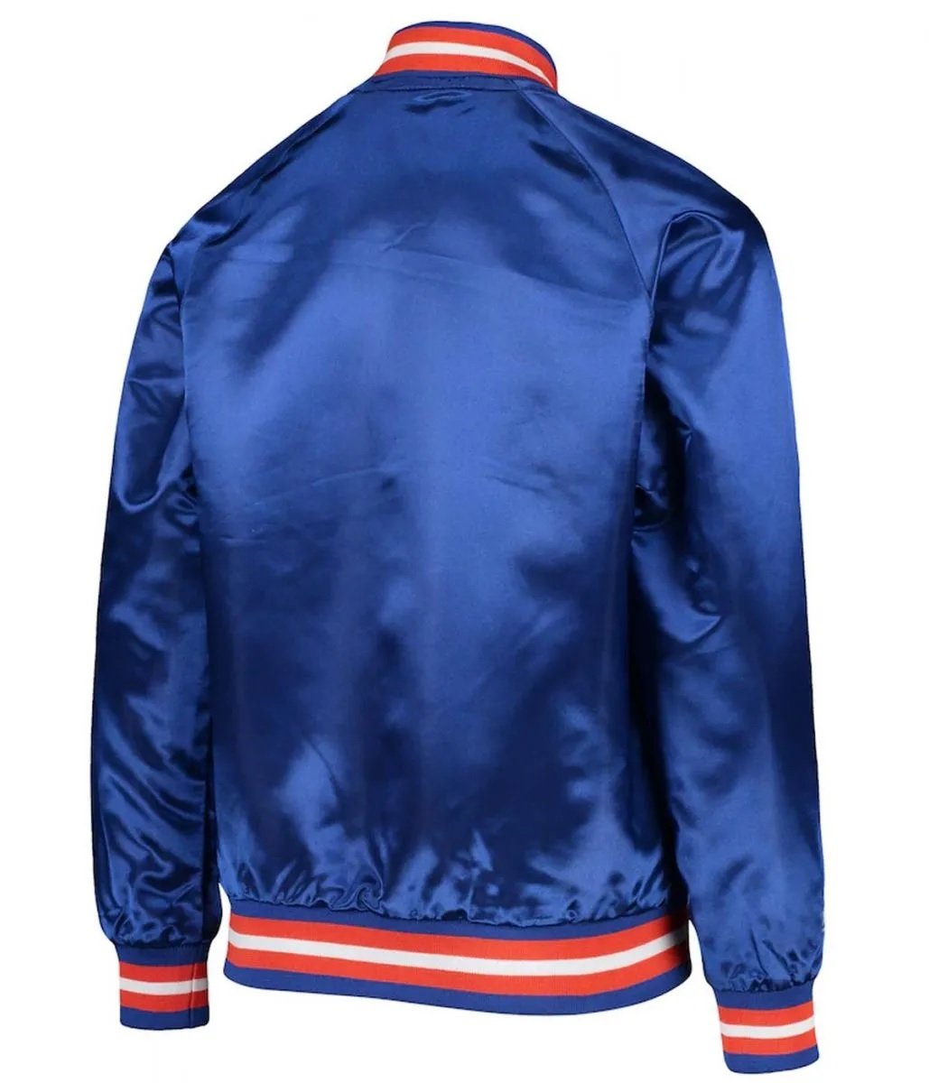 Bomber Denver Broncos Royal Blue Satin Jacket