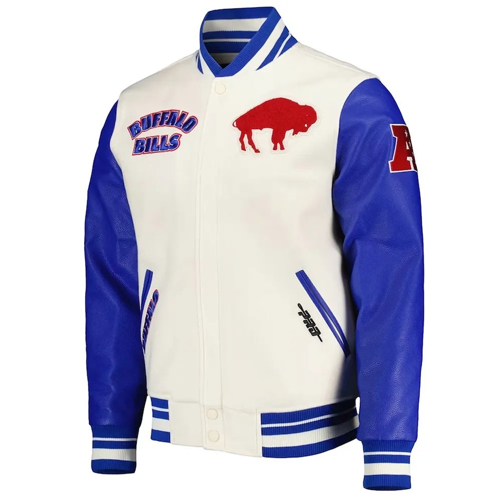 Buffalo Bills Retro Classic Royal and Cream Varsity Jacket