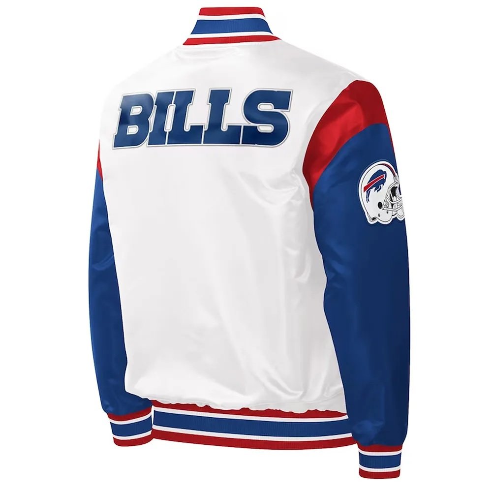 Buffalo Bills Throwback Warm Up Pitch Varsity Satin Jacket