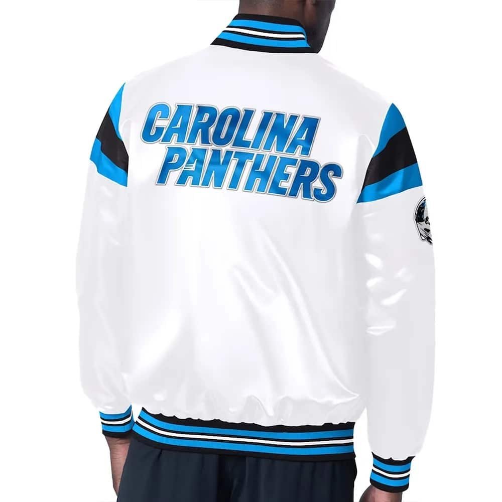 Carolina Panthers Midweight White Satin Jacket