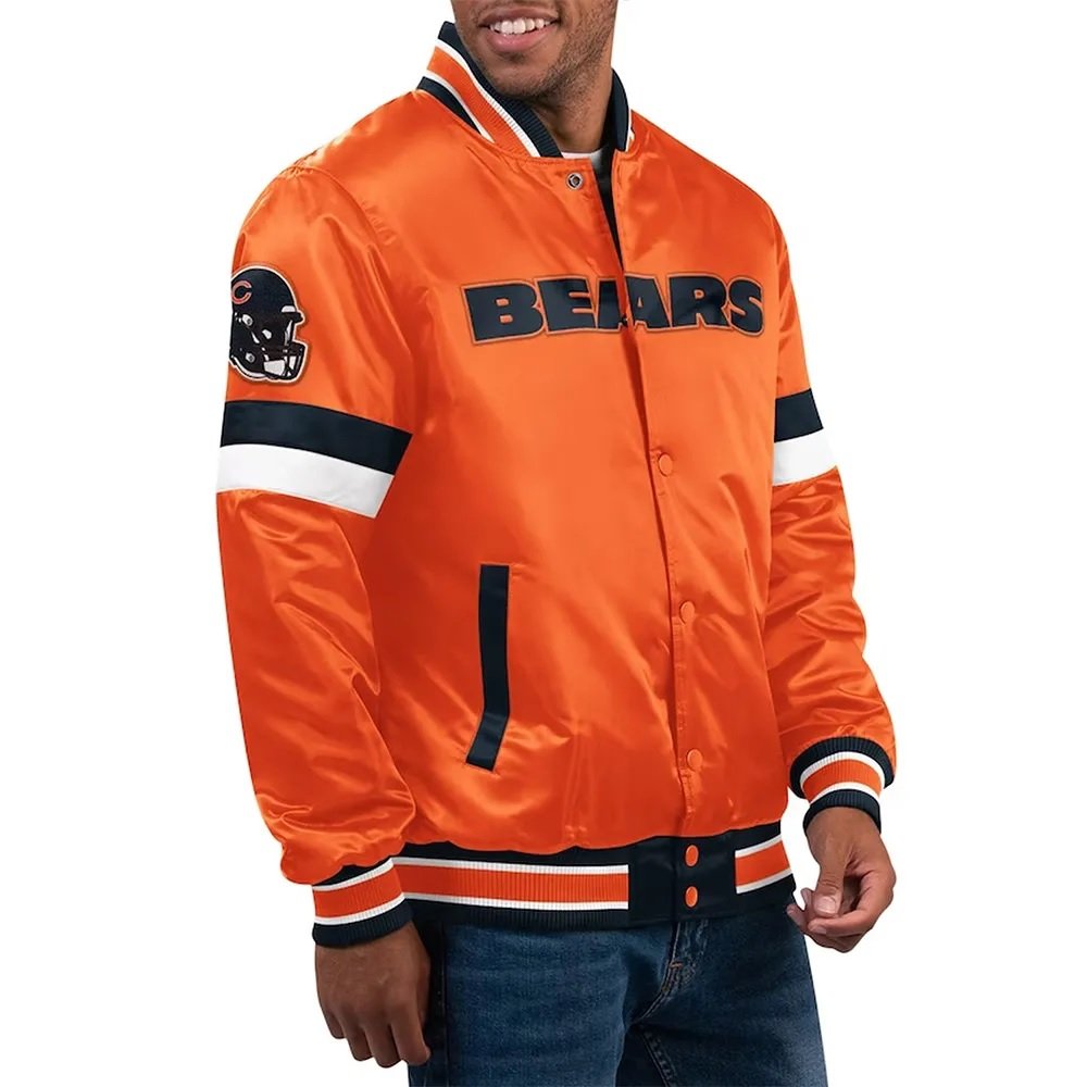 Chicago Bears Home Game Orange Satin Jacket