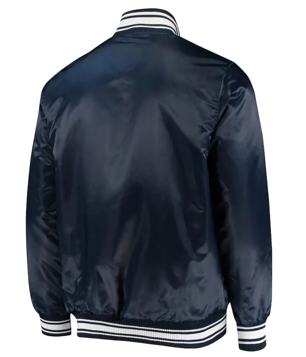 Chicago Bears Locker Room Bomber Blue Satin Jacket