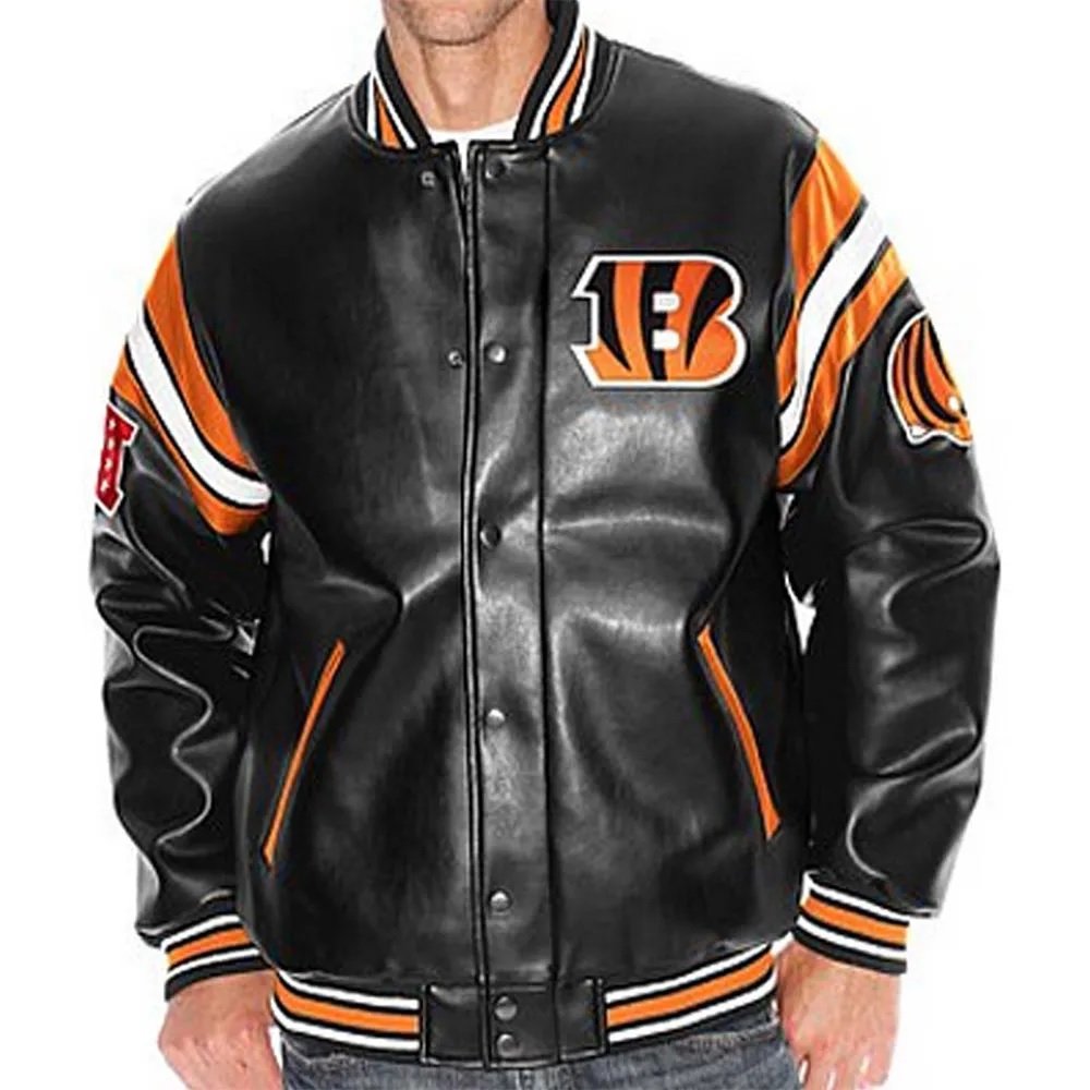 Cincinnati Bengals Leather Varsity Jacket