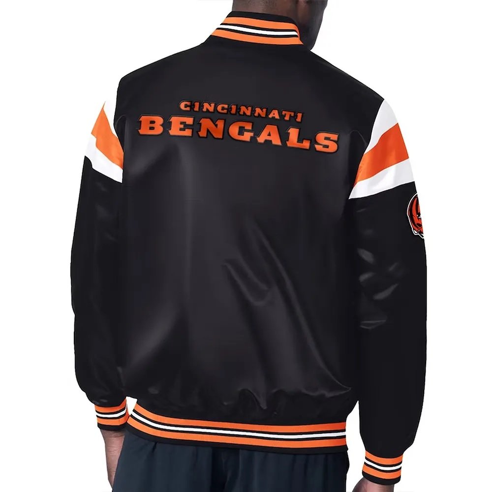 Cincinnati Bengals Midweight Black Satin Jacket