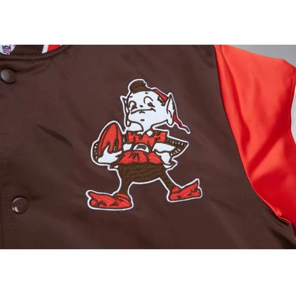 Cleveland Browns Heavyweight Brown Satin Jacket