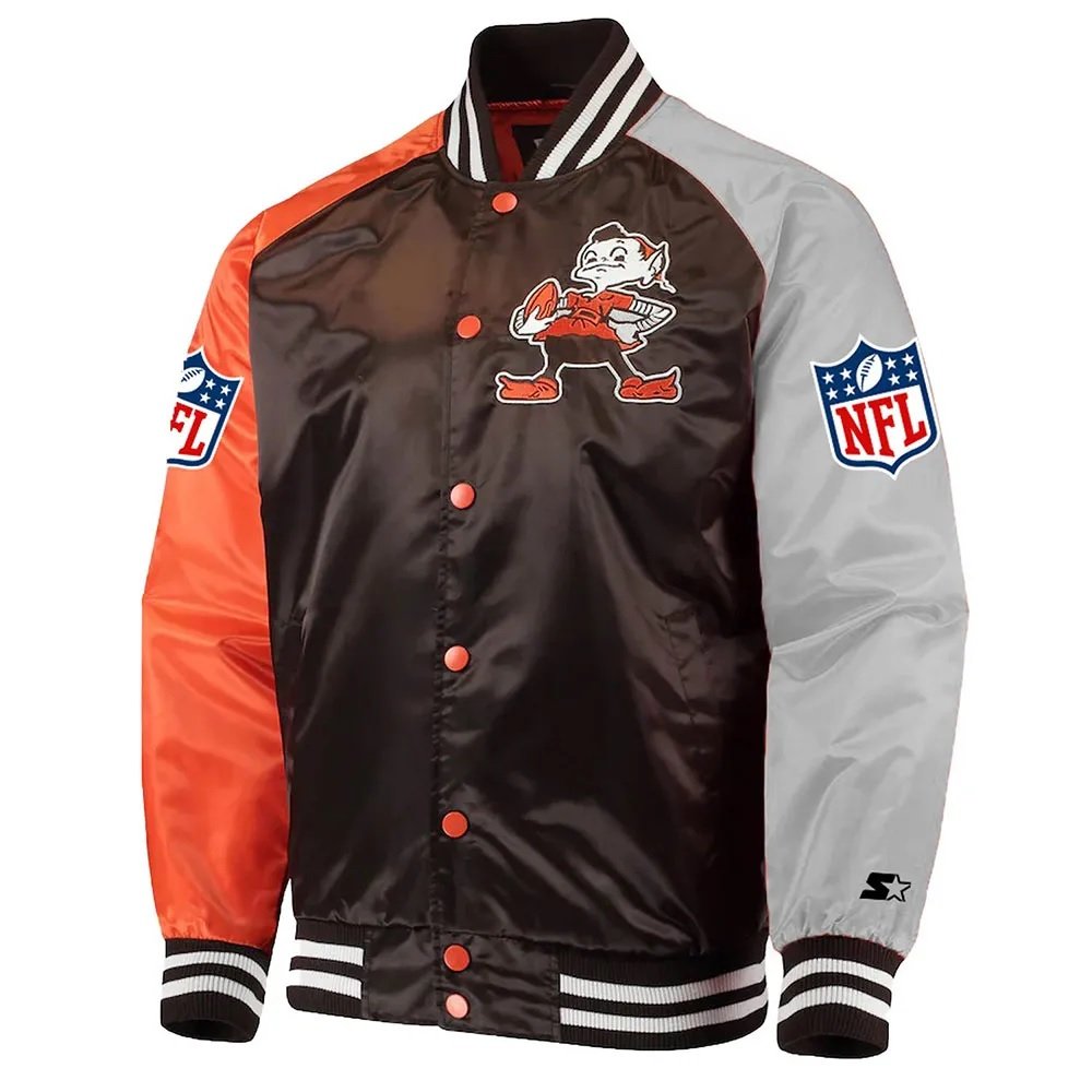 Cleveland Browns Lead Off Varsity Satin Jacket