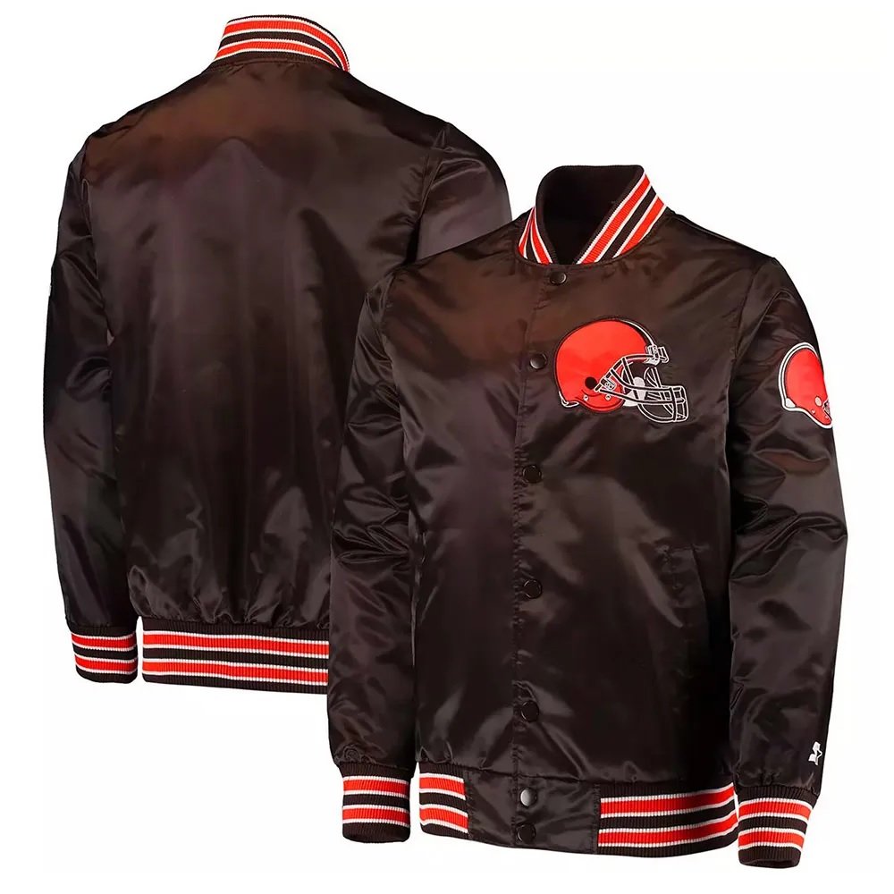Cleveland Browns The Diamond Retro Brown Satin Jacket