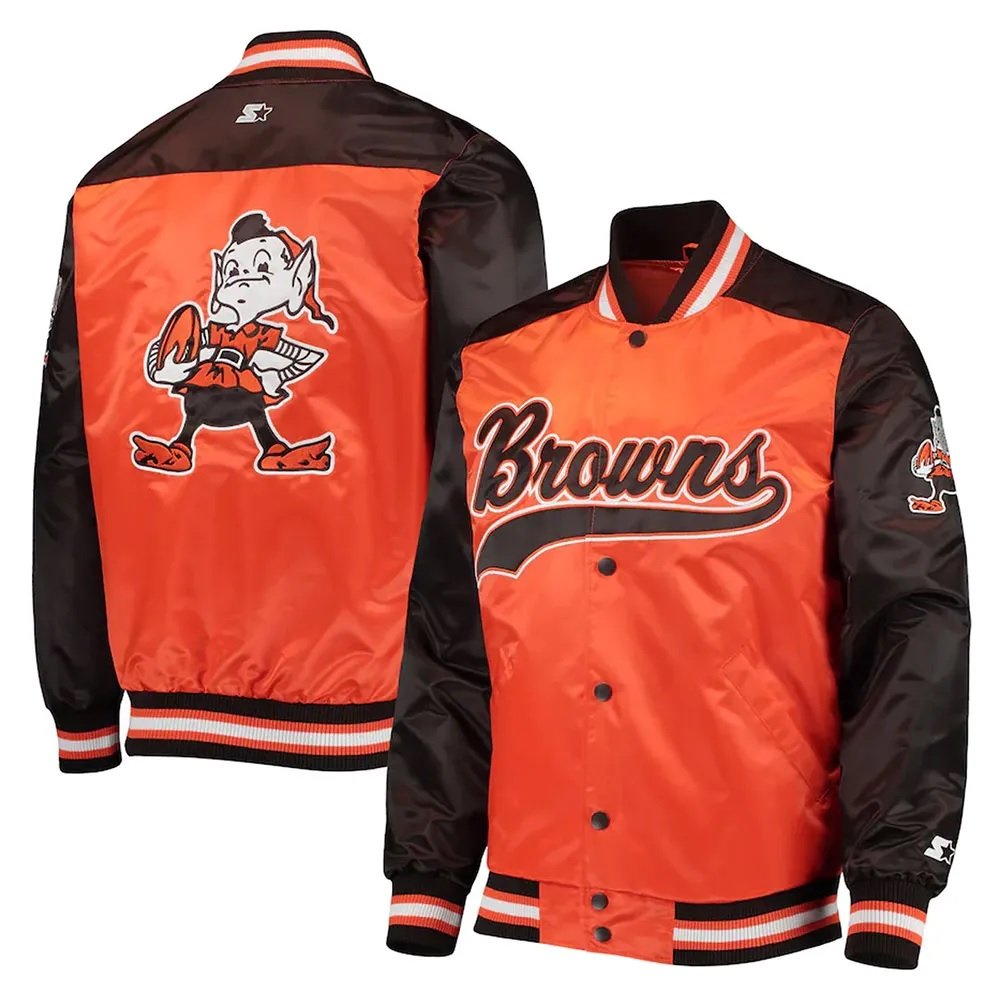 Cleveland Browns The Tradition II Brown and Orange Satin Jacket