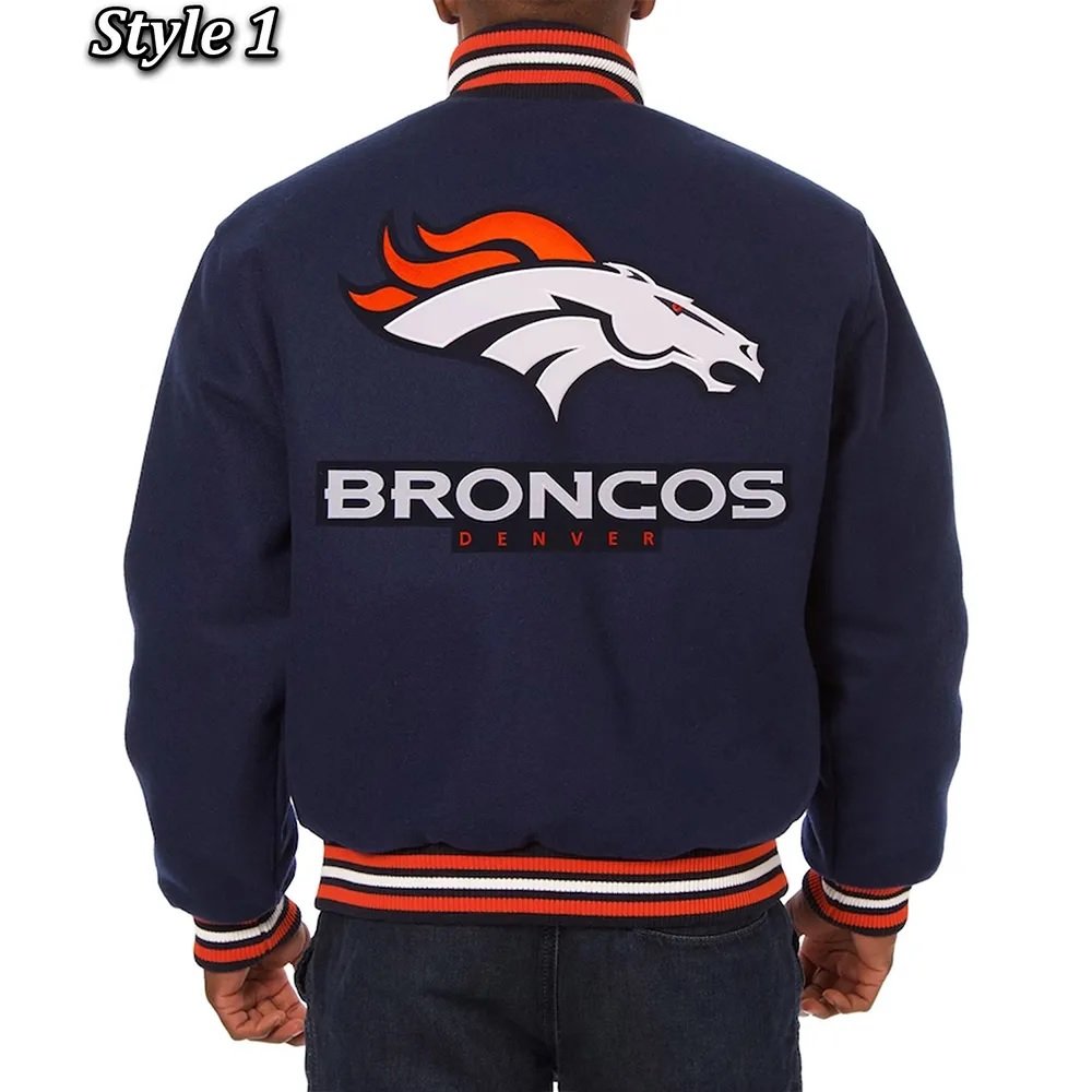 Denver Broncos Wool Varsity Blue Jacket