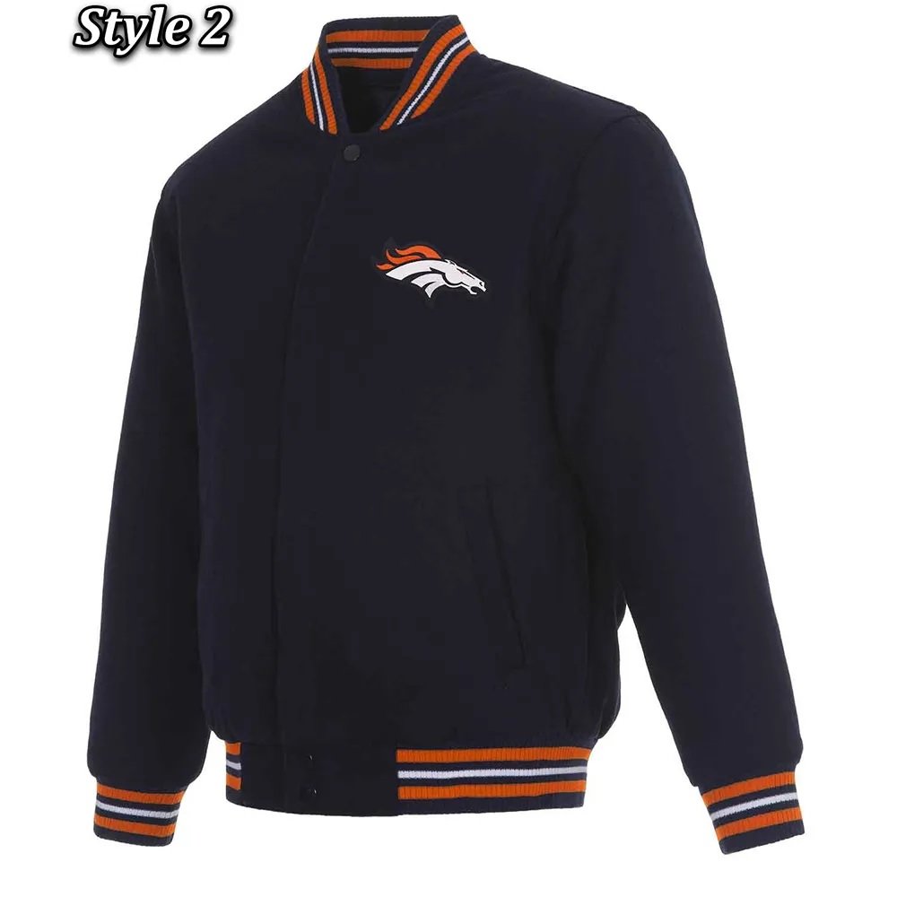 Denver Broncos Wool Varsity Blue Jacket