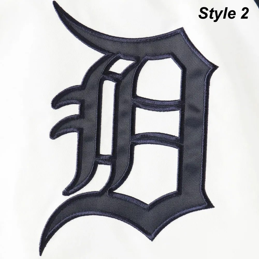 Detroit Tigers White and Blue Varsity Satin Jacket