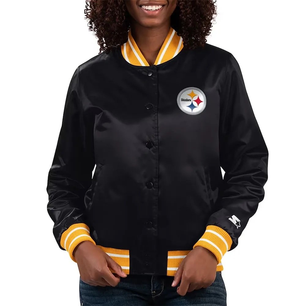 Full Count Pittsburgh Steelers Black Satin Jacket