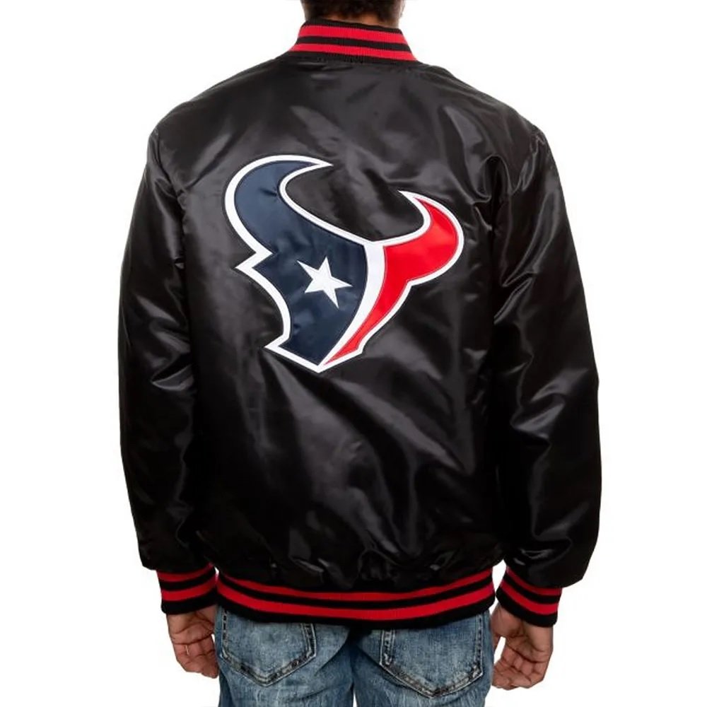 Houston Texans Black Satin Jacket