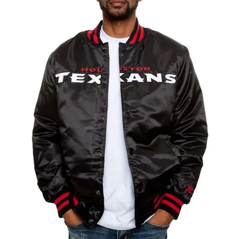 Houston Texans Black Satin Jacket