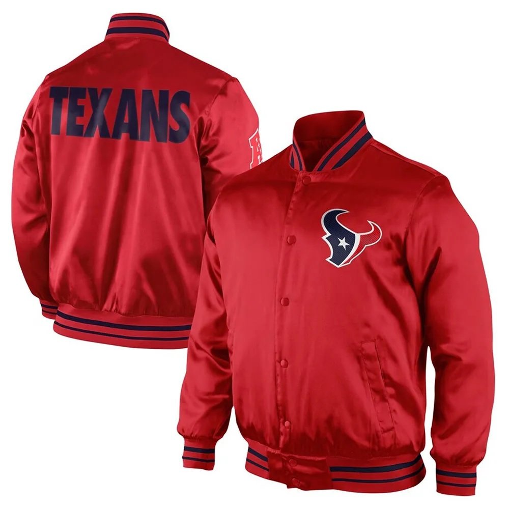 Houston Texans Start Again Red Satin Jacket
