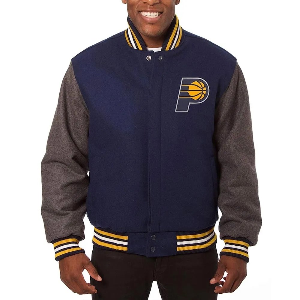 Indiana Pacers Navy/Charcoal Varsity Wool Jacket