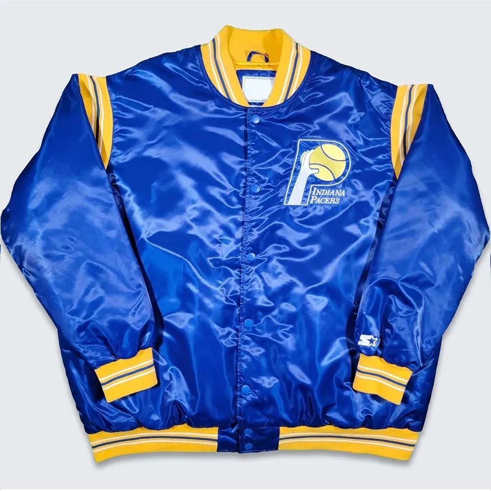 Indiana Pacers Teddy Royal Varsity Satin Jacket