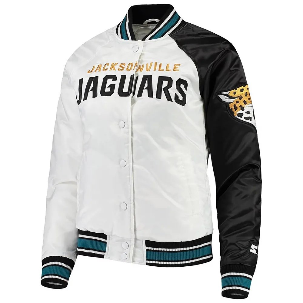 Jacksonville Jaguars Hometown White/Black Satin Jacket