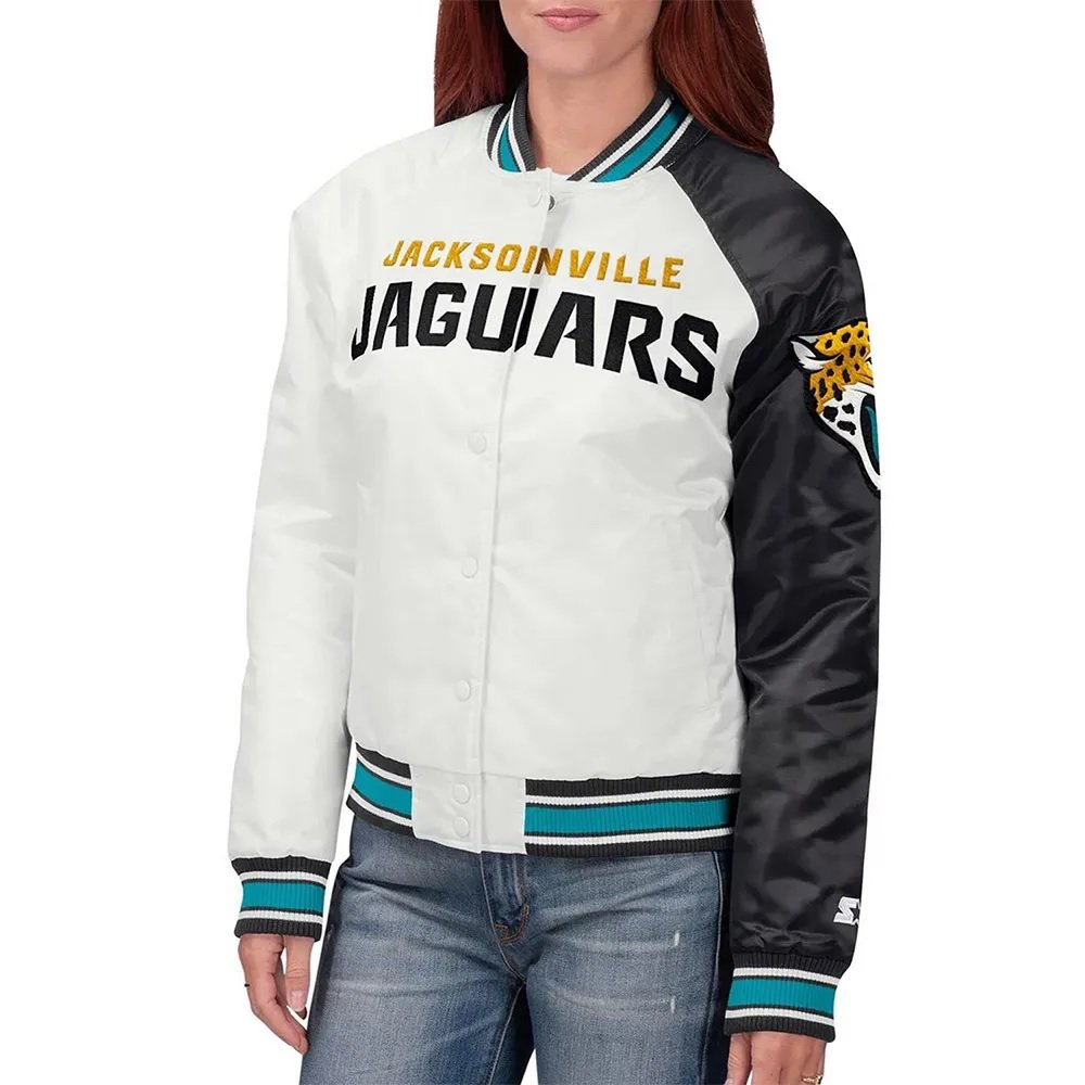 Jacksonville Jaguars Hometown White/Black Satin Jacket