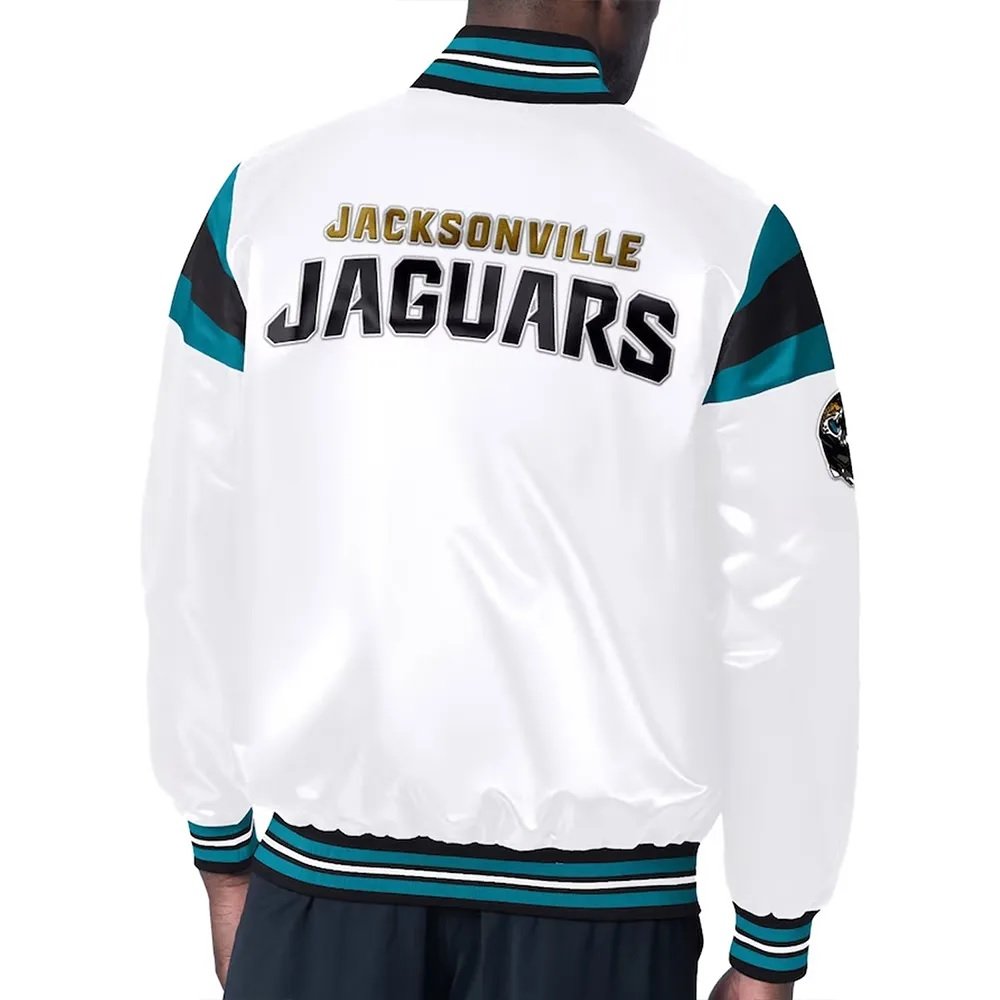 Jacksonville Jaguars Midweight White Satin Jacket