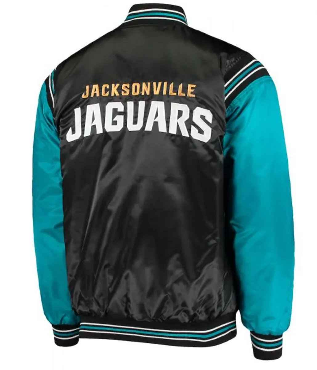 Jacksonville Jaguars Starter Black and Blue Satin Jacket