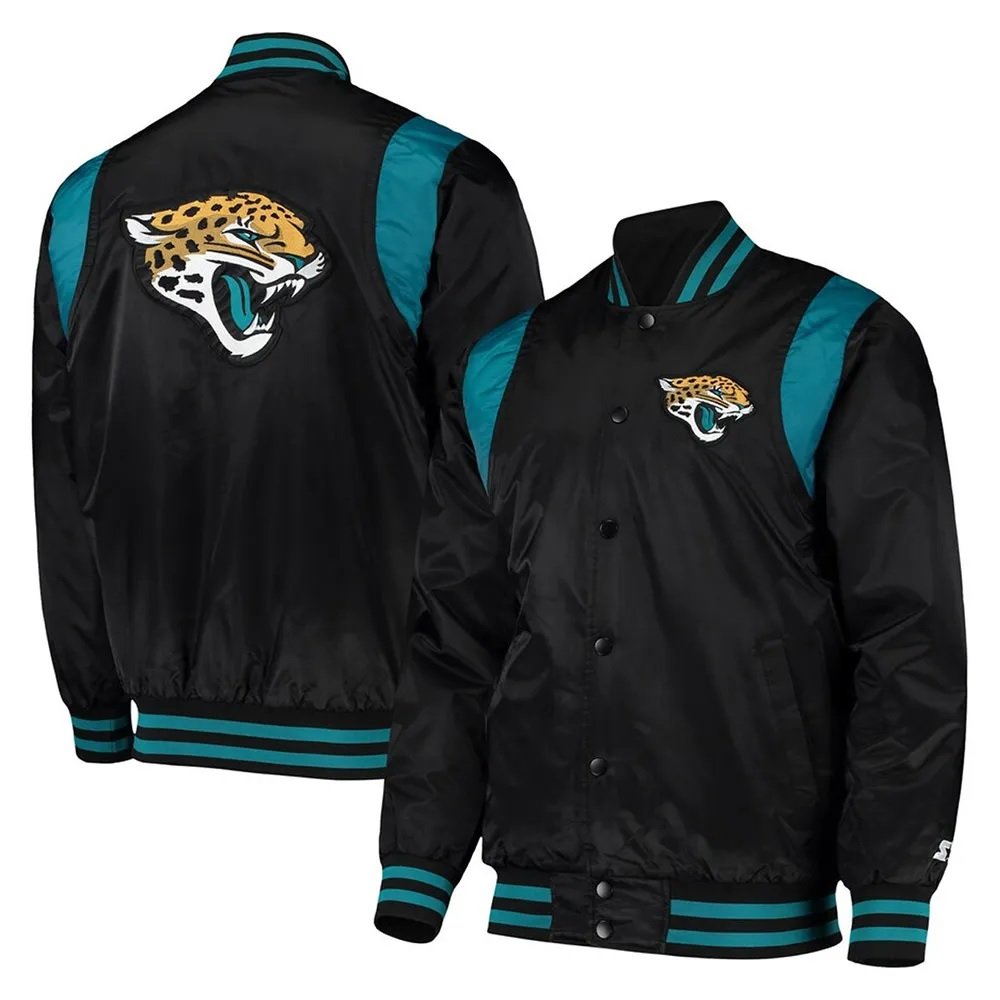 Jacksonville Jaguars Teal and Black Satin Jacket