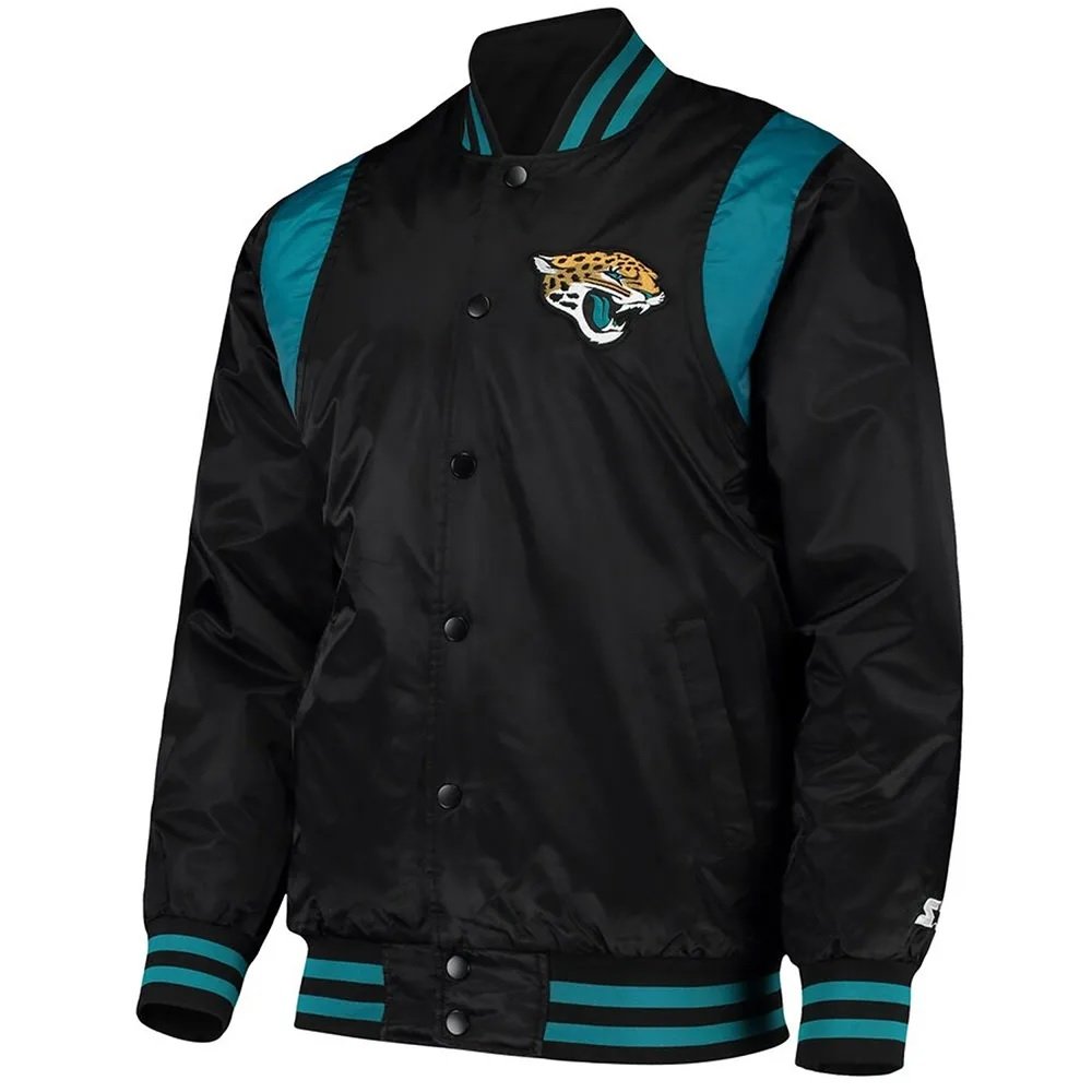 Jacksonville Jaguars Teal and Black Satin Jacket