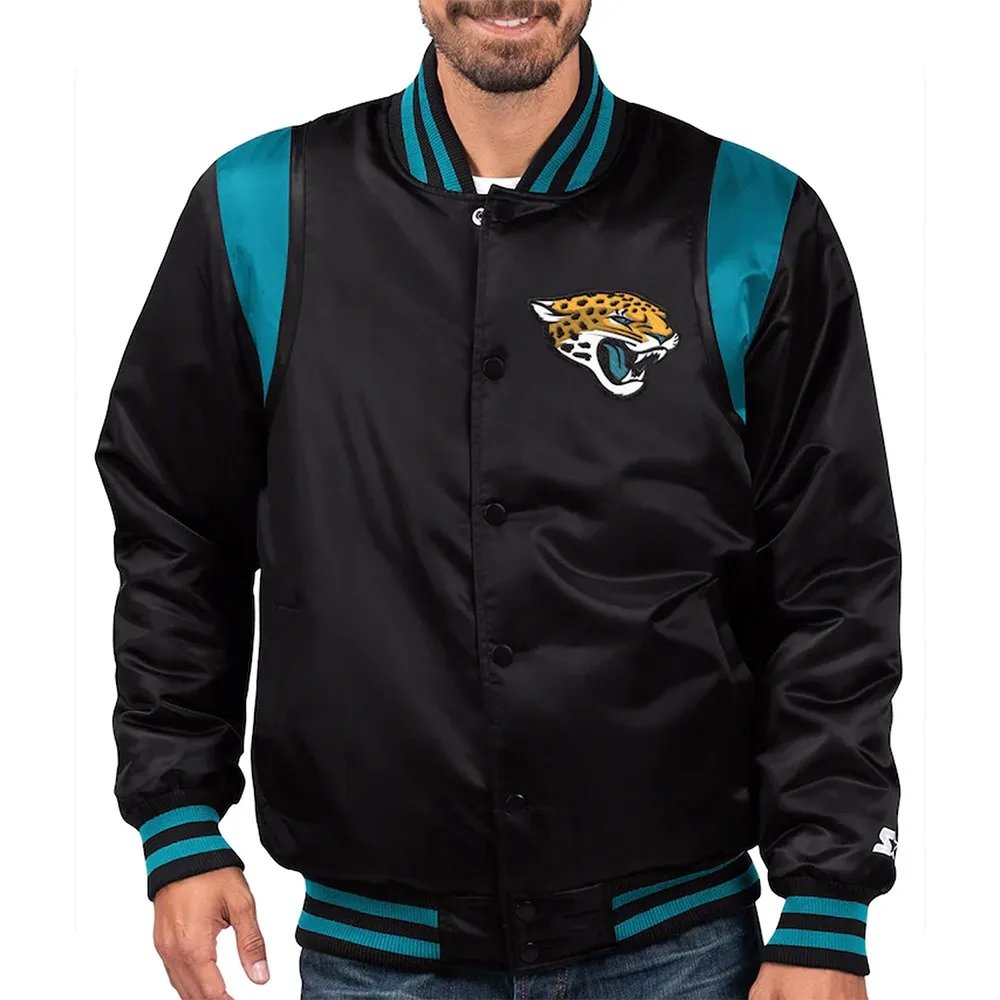 Jacksonville Jaguars Teal and Black Satin Jacket