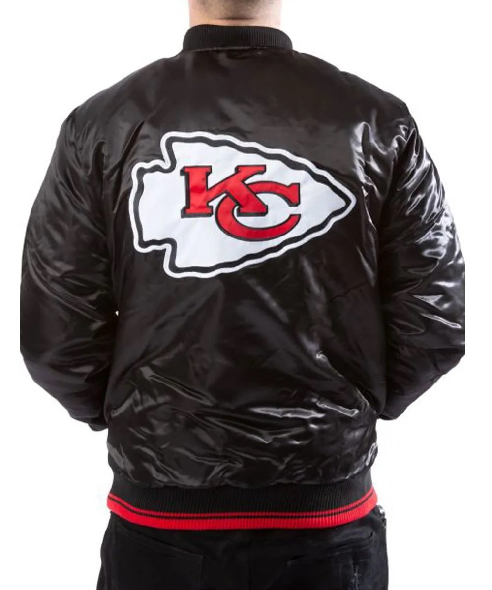 Kansas City Chiefs Black Satin Jacket
