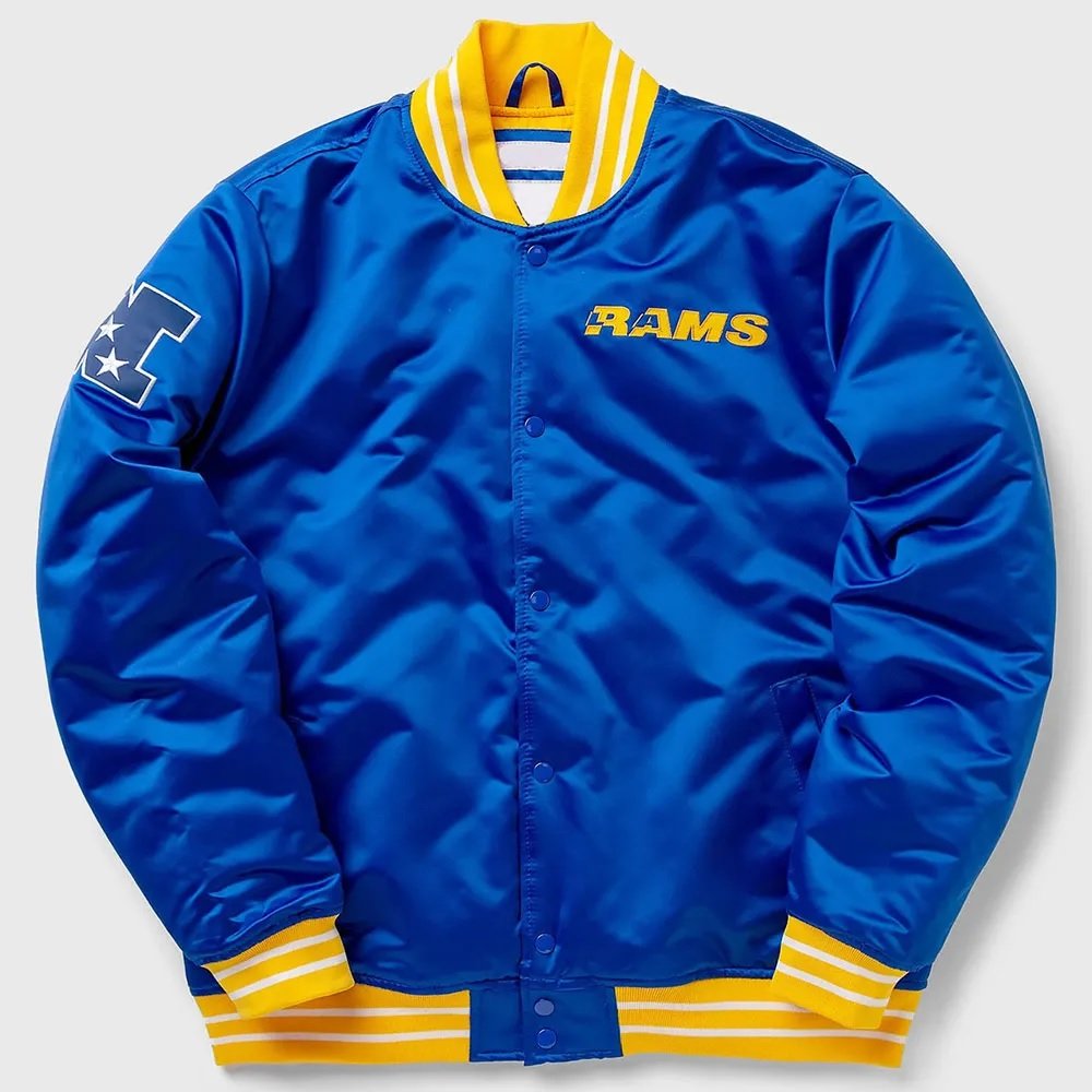 LA Rams Heavyweight Blue Satin Jacket