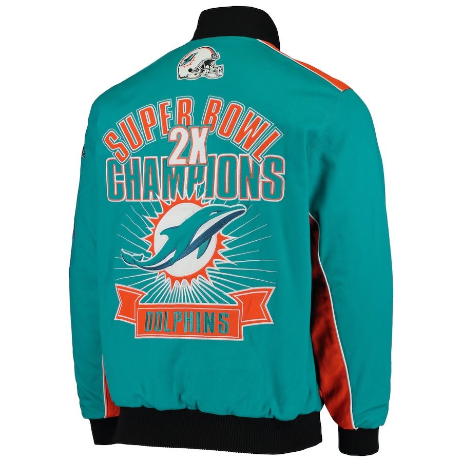 Men's G-III Sports by Carl Banks Aqua Miami Dolphins Full-Snap Jacket