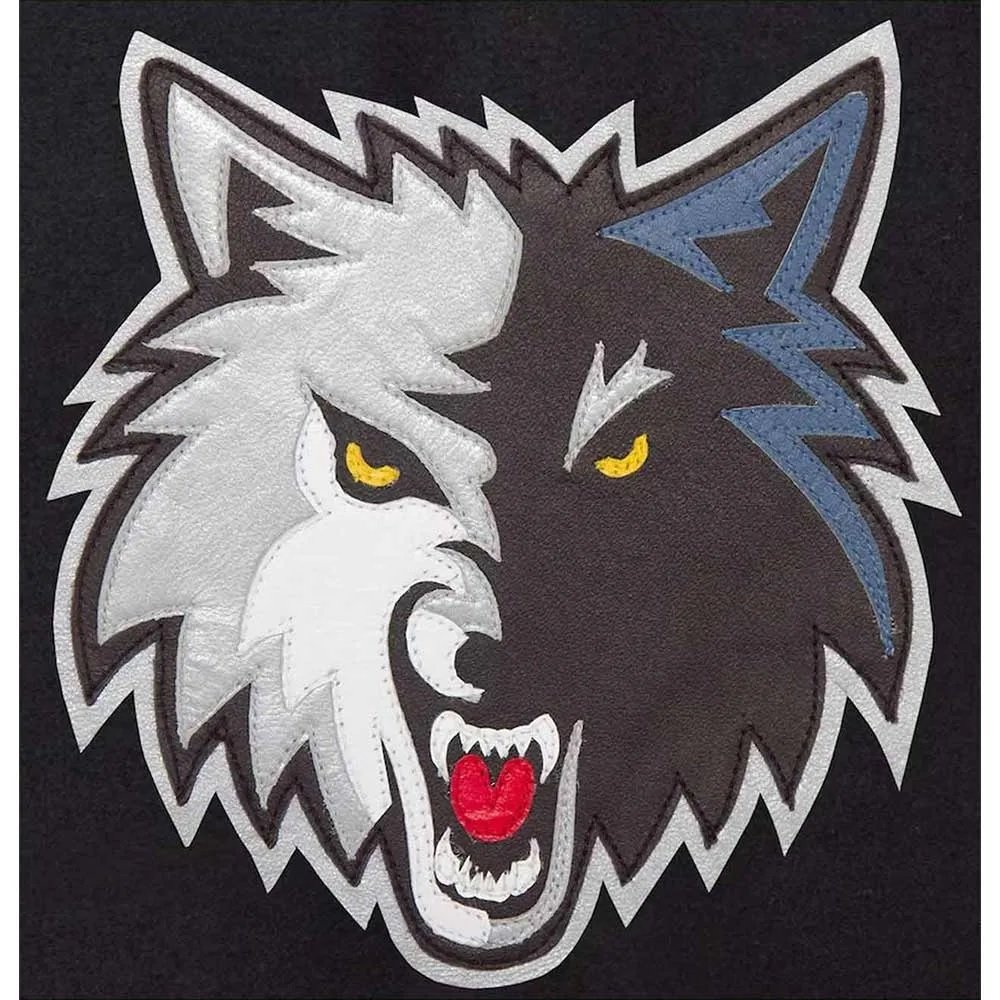 innesota Timberwolves Domestic Varsity Black and Royal Varsity Jacket